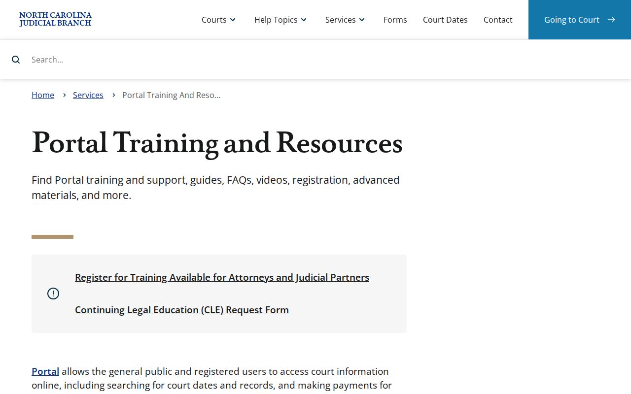 Caldwell County docket search eCourts Portal training resources
