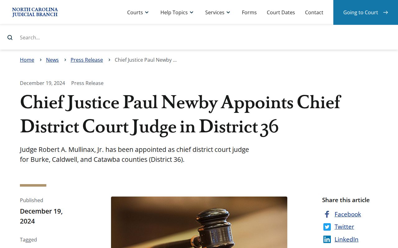 Caldwell County court schedule District 36 court administration announcement
